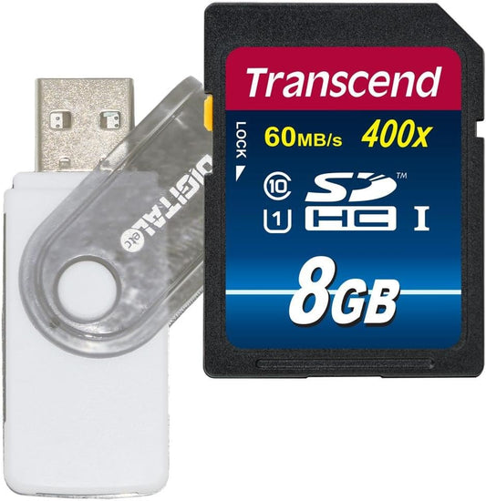 Digital Etc 8 10 (TS8GSDU1) 9-in-1 Set Transcend GB High Speed UHS Flash Memory Card and High-Speed USB Card Reader