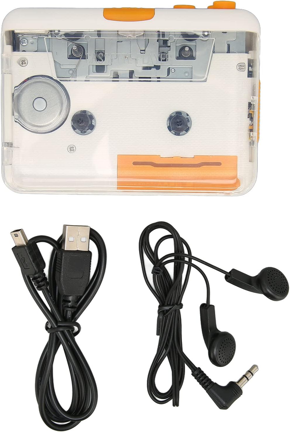 TIKATARER Cassette MP3 MP3 USB to Converter, Portable Tape Player with Earphone Jack Plug and Play for PC Player CD