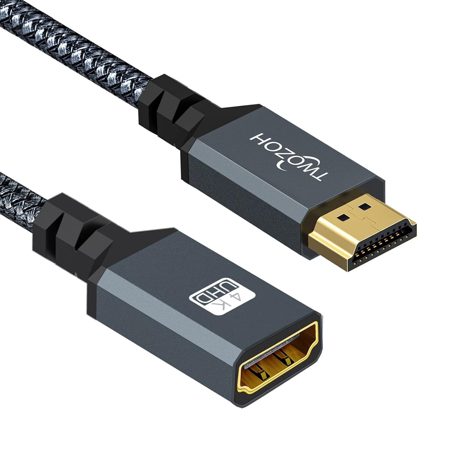 Twozoh 15FT, 2.0 4K@60Hz 3D HDMI Extension Cable HDMI Male to Female HDMI Cord, HDMI Cable Adapter Support HDR