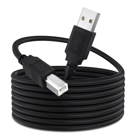 Qxcynsef 2.0 6.6 6.6FT USB Printer Cable FT USB A to USB B Cable for HP, Canon, Epson, Brother, Lexmark Printer