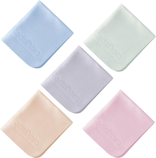 Nadadora 6"x7" (5PACK) Microfiber Cleaning Cloths Assorted Colors Individually Wrapped for Glasses, Eyeglasses