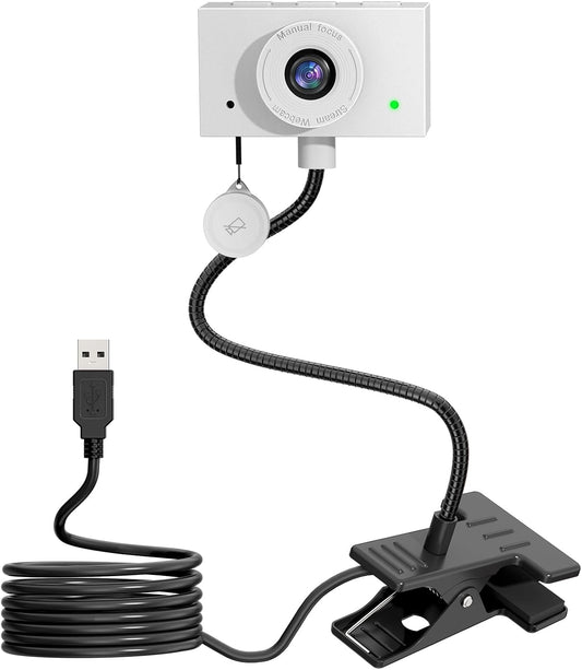 Danyesth HD1080P 30fps Webcam for PC, Laptop Camera USB with Adjustable Gooseneck with Zoom, Full-Body View