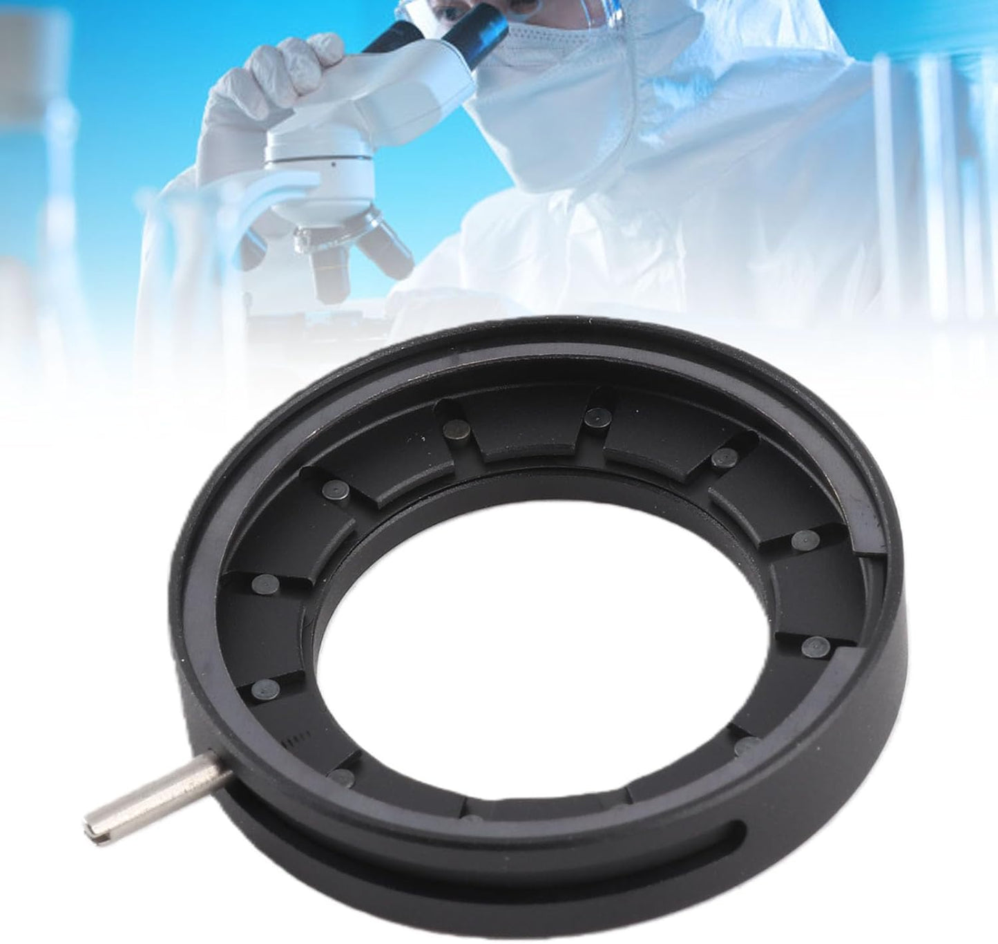 Estink 1.5-23mm (SK23) Adjustable Aperture Diaphragm, Metal Microscope Adapter Aperture Adjustable Lens Optical