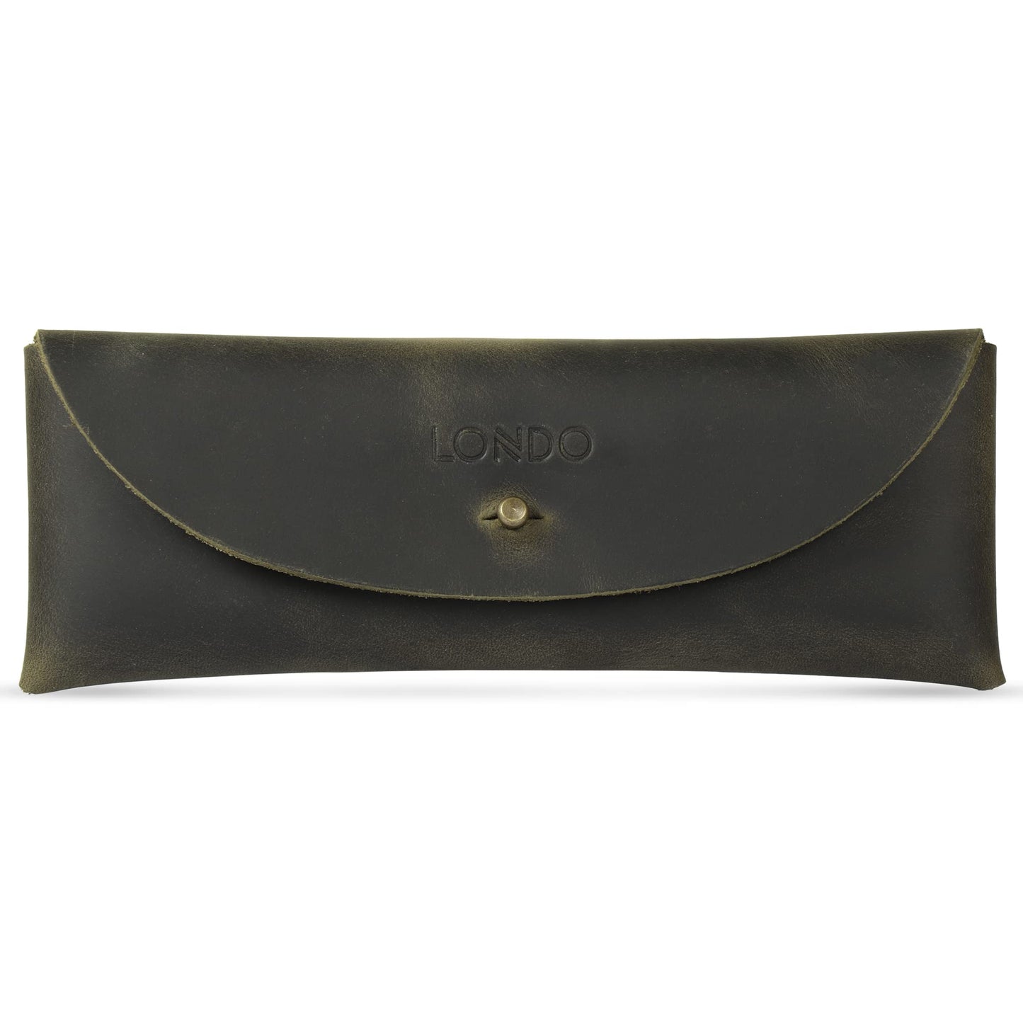 Londo Genuine Leather Retro Pen and Pencil Case - Metal Snap Fastener, Pencil Pouch Stationery Bag