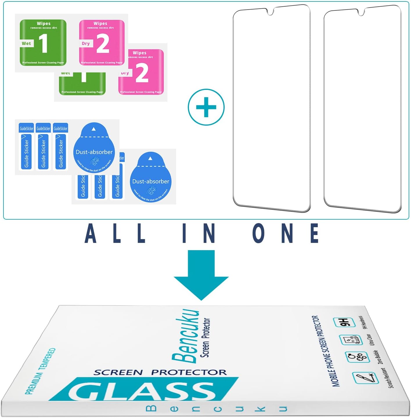 (2 Pack) A26 5G 9H Designed for Samsung Galaxy Tempered Glass Screen Protector, Hardness, Anti Scratch, Bubble Free
