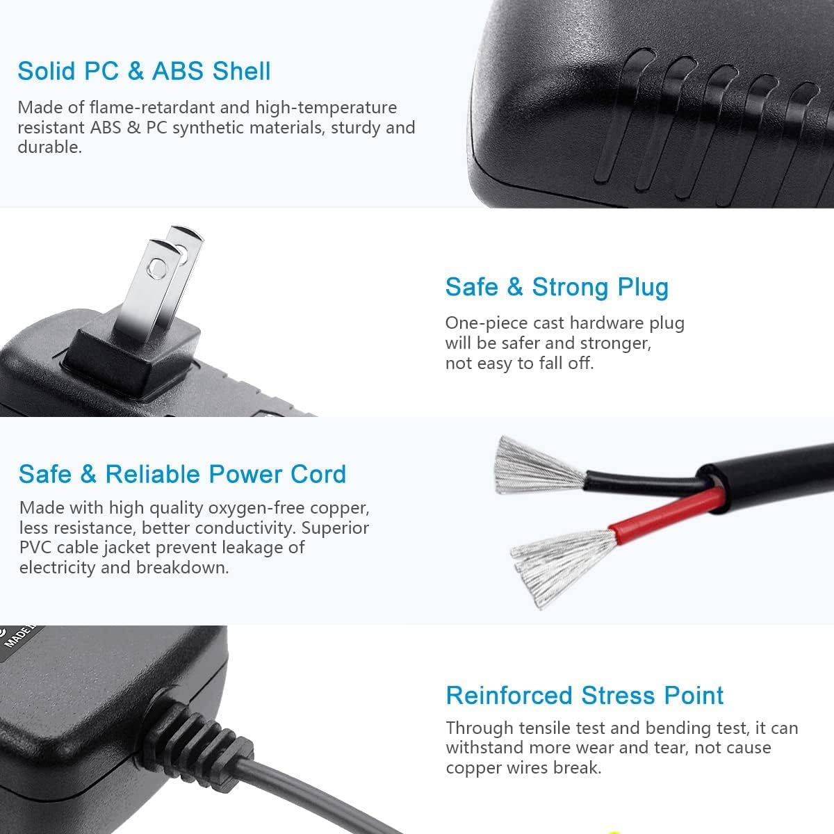 BestCH AP-V14U AP-V18U Charger Compatible with JVC Camcorder AC Power Adapter Cord