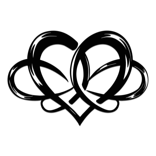 YATEASLU Heart Wall Decor - Black Love Wall Art with Infinity Symbol, Metal Wall Decor for Living Room, Indoor Outdoor Rust-Proof Love Decor for Christmas and Valentine's Day Gift (14.6x9.8 Inch)