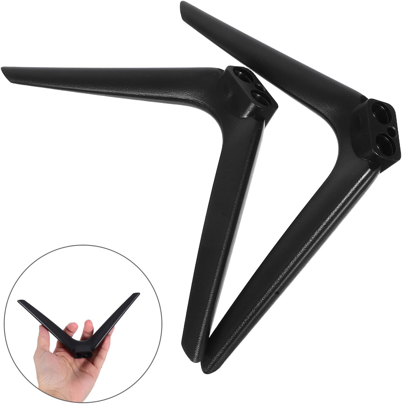 TOPPERFUN 15mm No-Drill Tv Stand Bracket for Flat Screen Tvs with Dual-Hole Plastic Feet, Heavy Duty Monitor