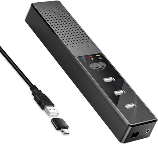 Cykvis 3 1 Study360 in USB Computer Speaker with Microphone, PC Laptop Desktop Conference Speaker with Mic for Smart