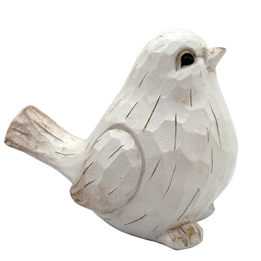 realideas New White Modern Farmhouse Bird Figurine, Bird Statue Sculpture - Carved Rustic Distressed Animal Bird Ornaments - Home Decor Accents Collectible Bird Figurine | Spring