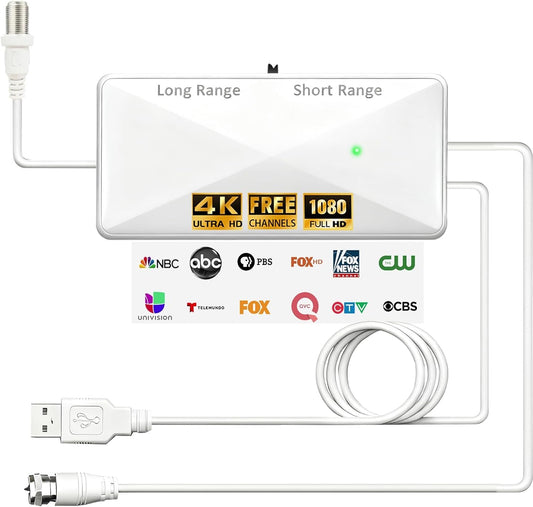 CSUXYD 25DB 2026 (WHITE1) TV Antenna Amplifier Signal Booster, High Gain Powerful Antenna Booster for TV Antennas