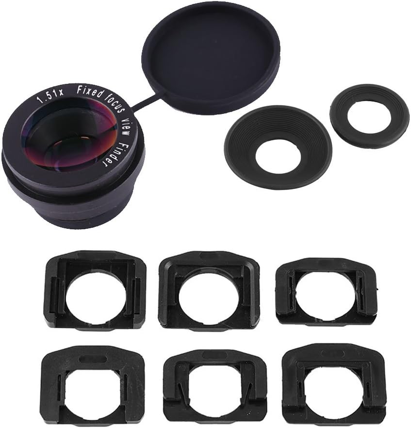 1.5X 6 Viewfinder Eyepiece Magnifier Fixed Focus for DSLR Camera, Mount Bases, Black - Clear Focus, Optical Glass