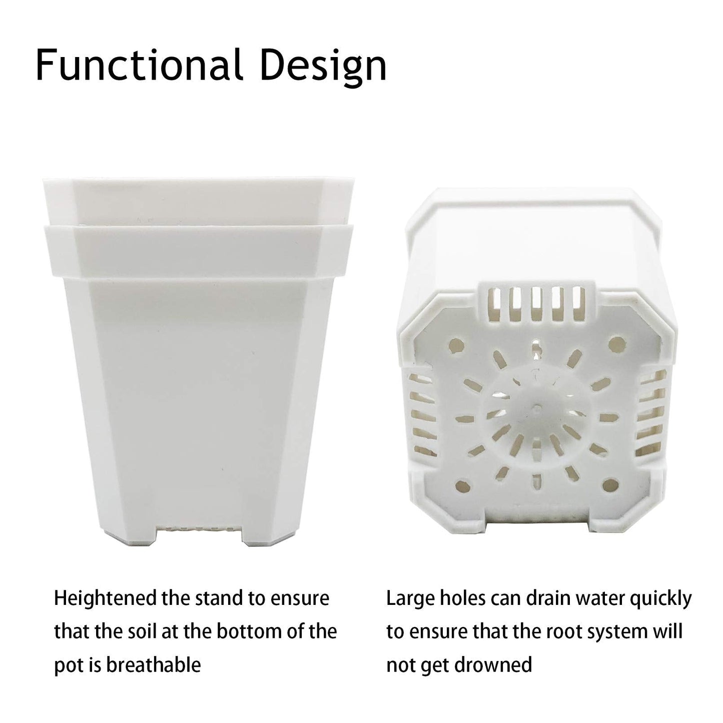 PURPLE STAR 1N 30 Packs Plant Nursery Pots with Humidity Dome, Small Gardening Pots, Square Planting Containers Cups for Succulents Seedlings Cuttings Transplanting