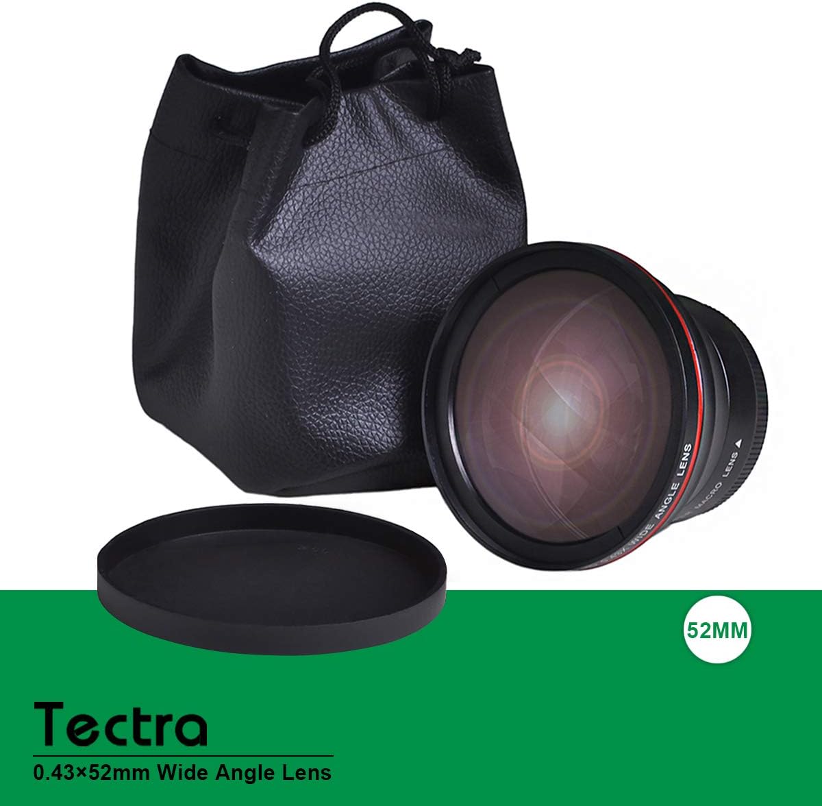 Tectra 52MM 0.43x D3300 D3200 D3100 D5500 D5300 D5200 D5100 D7100 D7000 Professional HD Wide Angle Lens (Macro Portion)