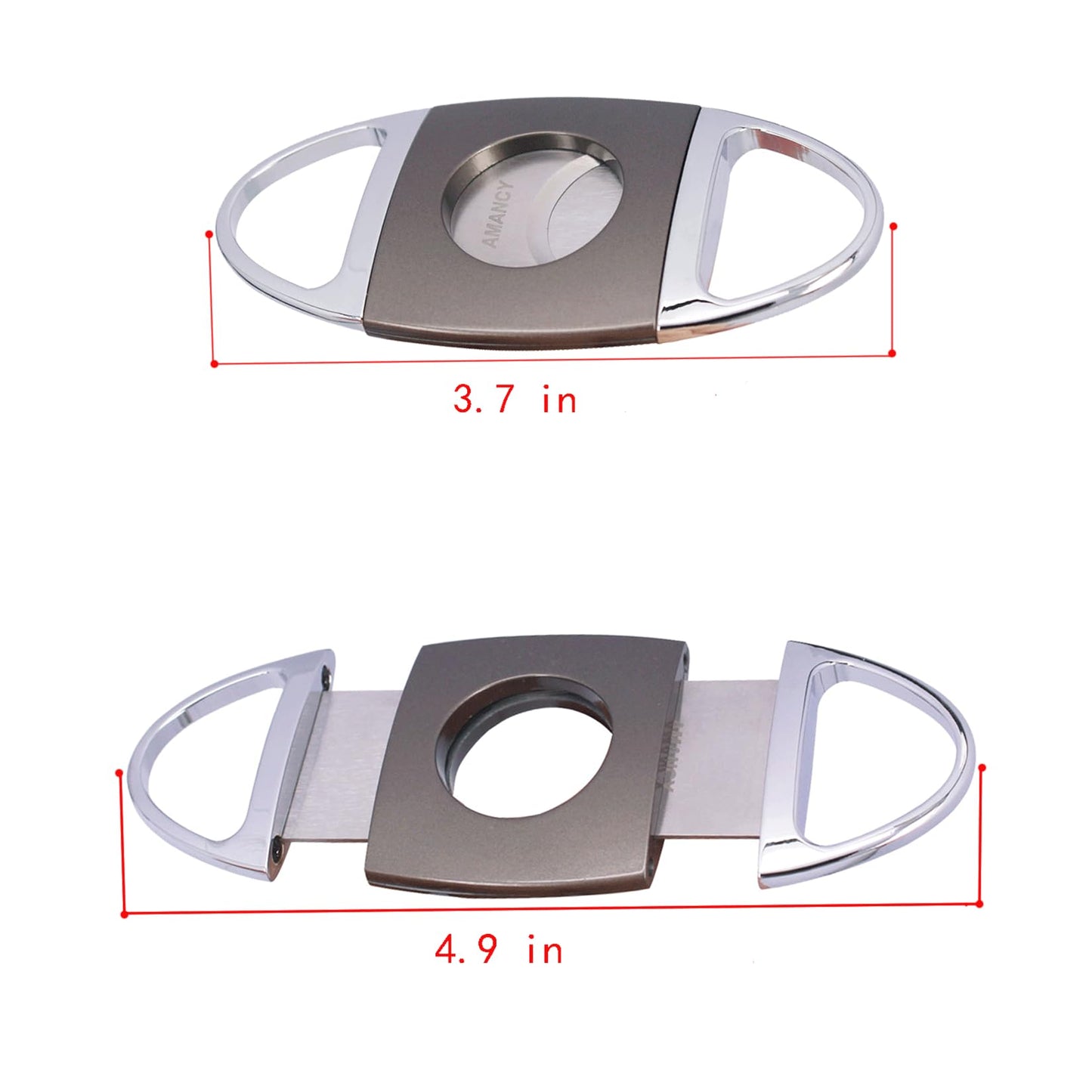 AMANCY Premium Brown Leather Travel Cigar Case,Luxury Portable Cigar Humidor W/Quality Cigar Cutter Lighter Set
