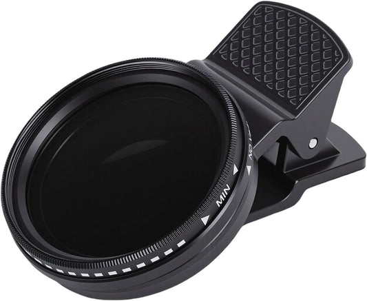 Diyeeni 37mm ND2 ND400 ND2 ND400 Clip On - Phone Lens ND Filter Kit, Variable ND Neutral Density Filter Adjustable