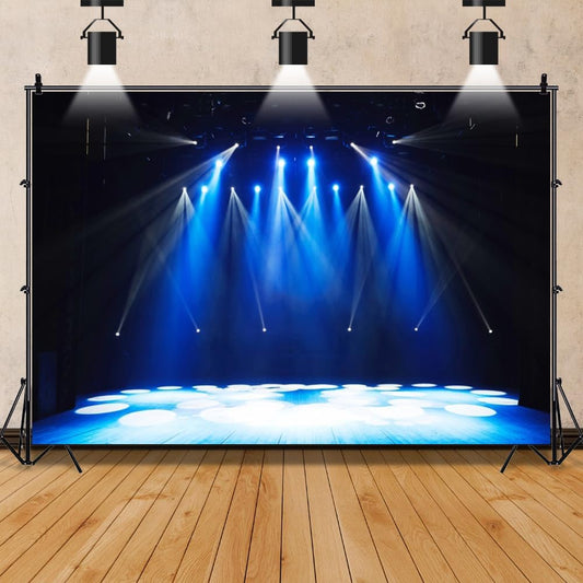 Leowefowa 12x6ft Vinyl Stage Concert Backdrop Spotlight Lights Night Club Photo Background Let's Glow Crazy Theme Party