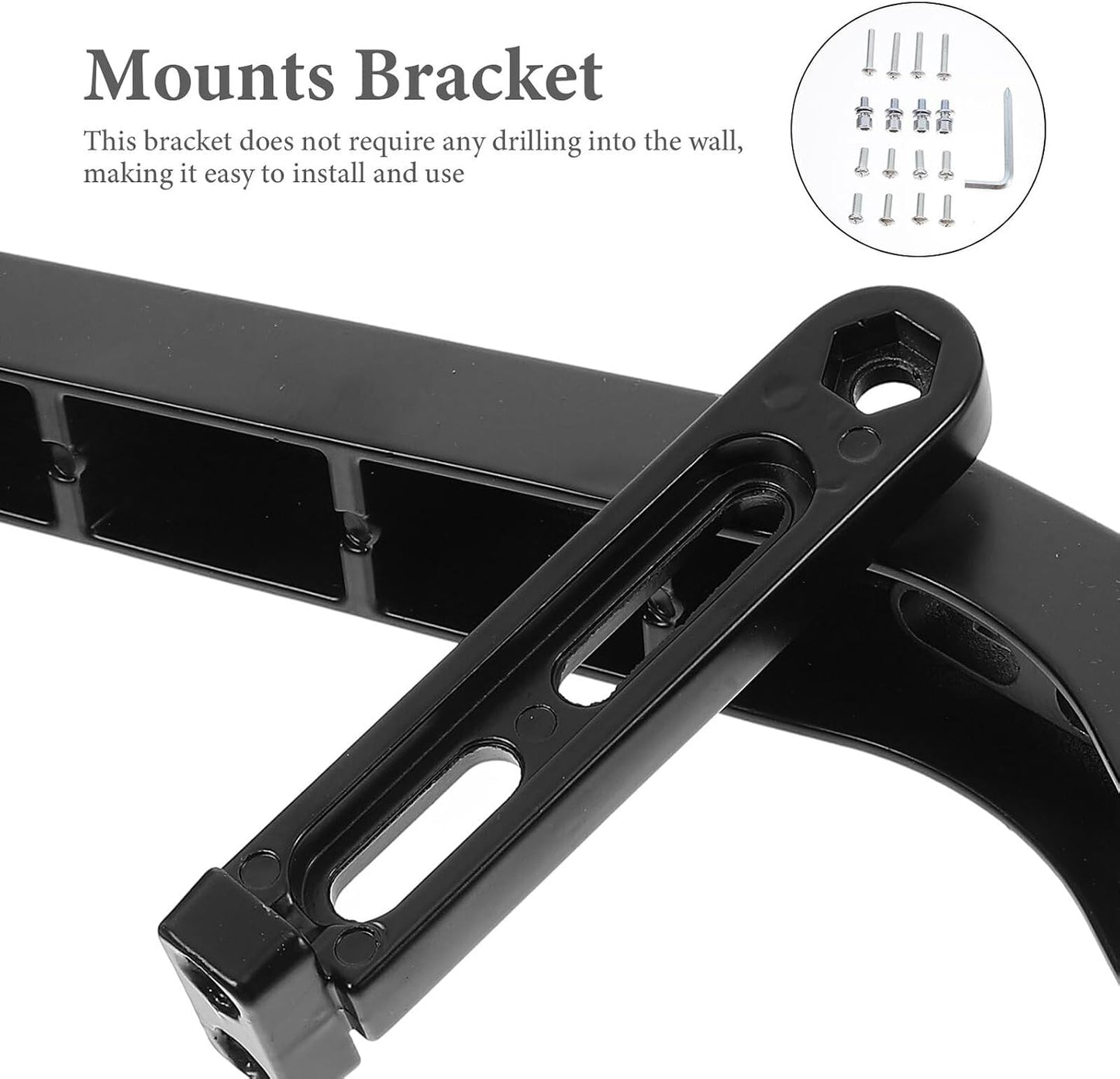 HAPINARY Universal Tv Stand Tabletop Mount Holder Adjustable Height Compatible with Flat Screen Tvs Grey Desktop