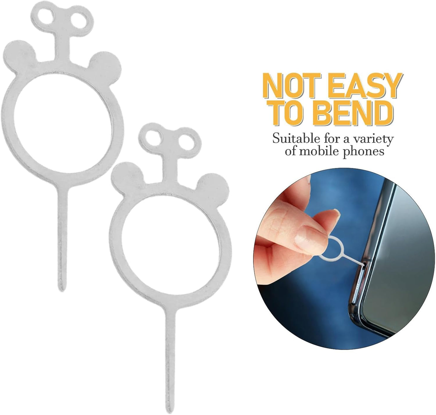 400pcs Set LALAFINA Sim Card Removal Pin and Ejector Tool Metal Mobile Phone Sim Card Extractor Pins for Smartphones