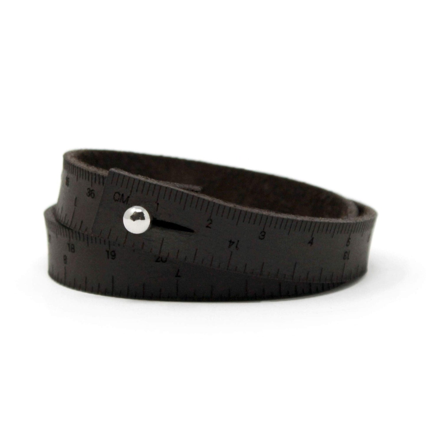 Wrist Ruler Dark Brown 17"| Tape Measure Bracelet | Leather Cuff | Leather Wrap Bracelet | Sewing | Knitting | Crochet | Notion | Gift