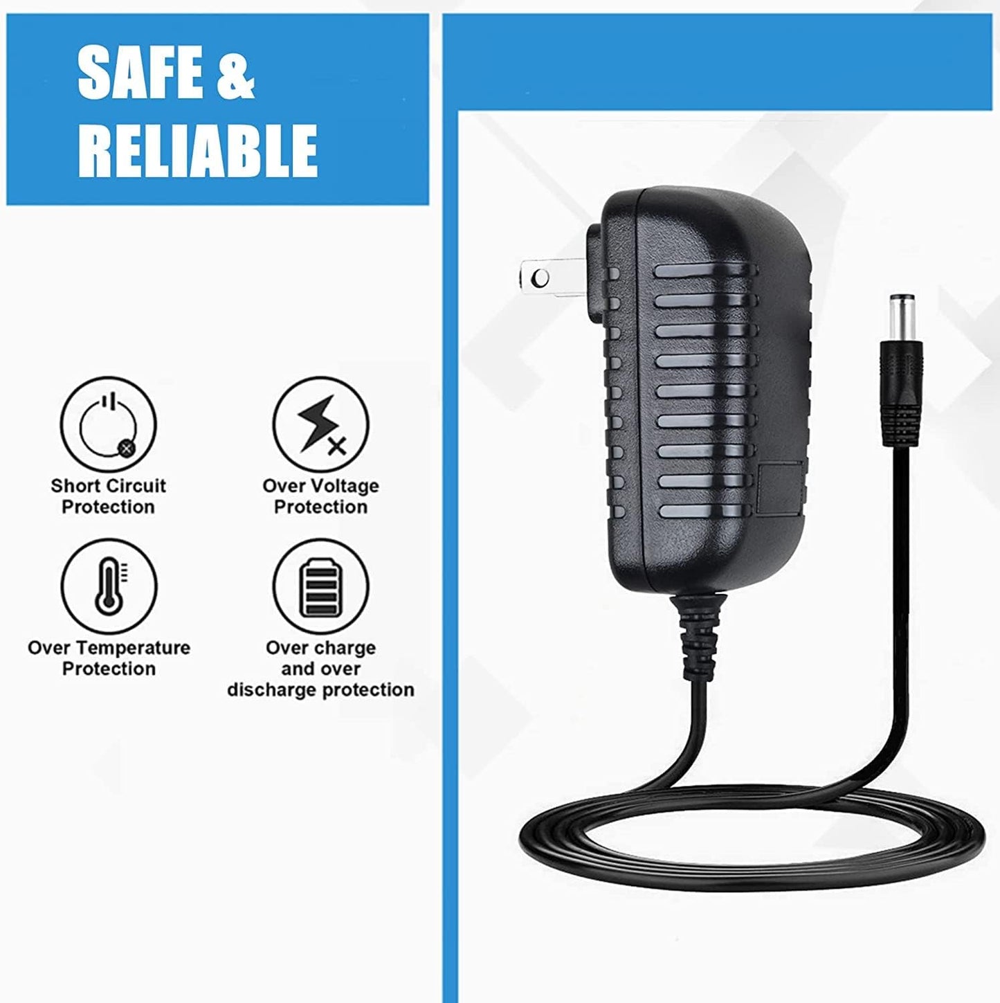 Marg MS906 MS906BT MS906TS AC/DC Adapter for Autel MaxiSys Diagnostic Scan Tool Power Supply Cord Cable Battery Charger