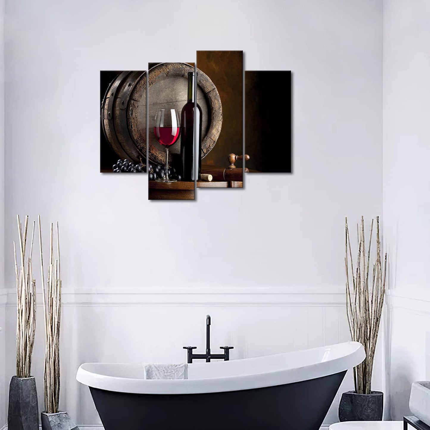 Wine Wall Art for Dining Room Wine Bar Canvas Wall Decor Painting Kitchen Pictures Print On Canvas Food Picture for Home Modern Decoration