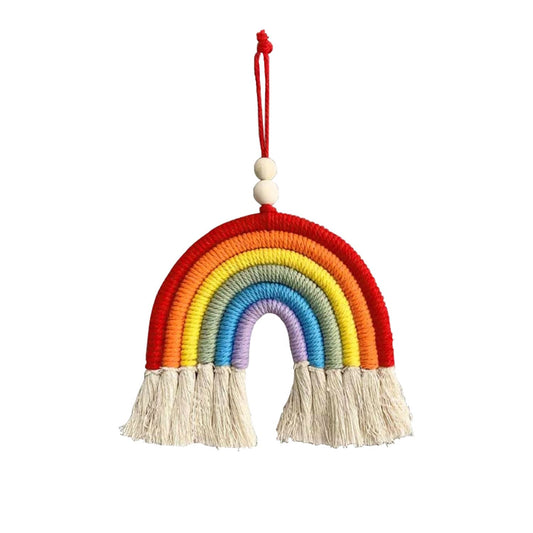 XDHLDULYK 1PCS Colorful Rainbow Wall Decor - Handmade Weaving Ornament Pendant Decoration Wall Decor Hanging Home Decoration(Red)