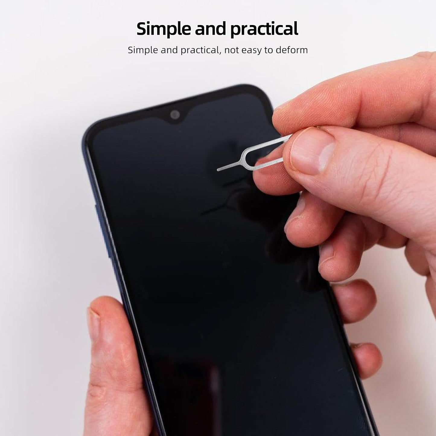 500pcs Set TEHAUX Sim Card Removal Tool and Ejector Pins Universal Phone Sim Ejector Needles for Smartphone Tray