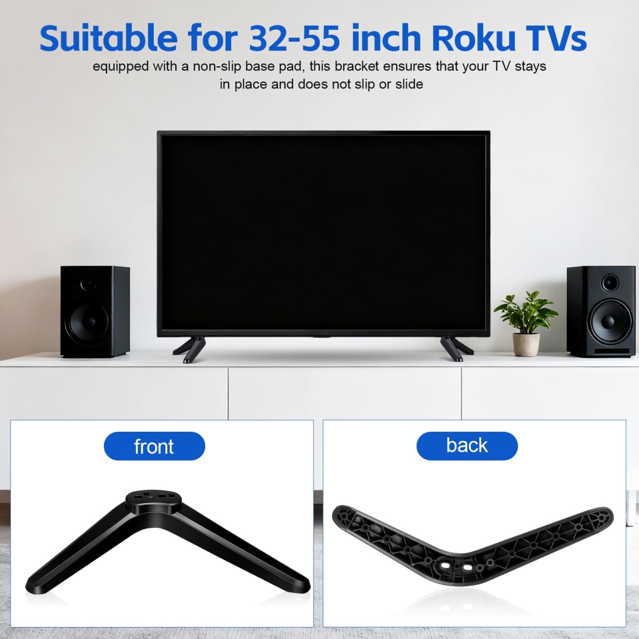 SEWACC 2pcs 32-55 Inch Universal Tv Stand Legs Replacement with Screws, Tabletop Tv Base Pedestal Feet for Tvs, Monitor