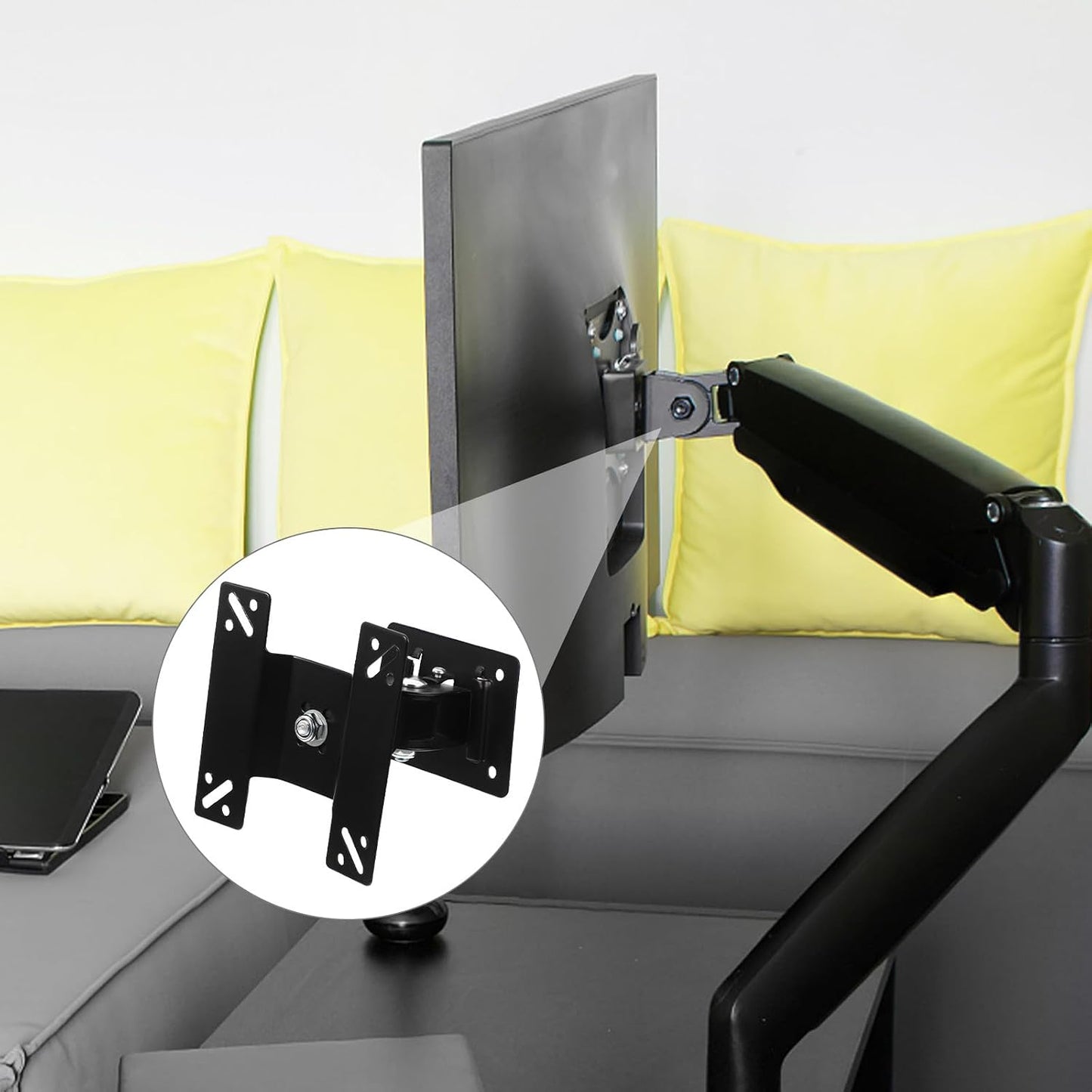 WATIIFUFU 14-27 Inch 360-degree Rotatable Tv Wall Mount Bracket Metal Shaft Swivel Small Flat Screen Tv Stand Mount