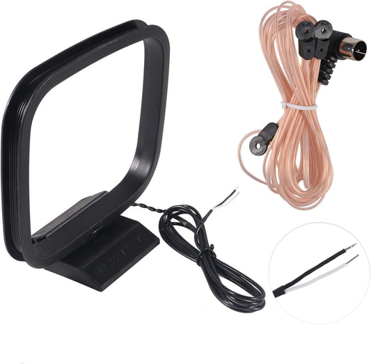 DORHEA 2 75 FM Antenna Dipole AM Loop Antenna with Pin Bare Wire Radio Antenna Indoor Ohm with F Type Male Connector