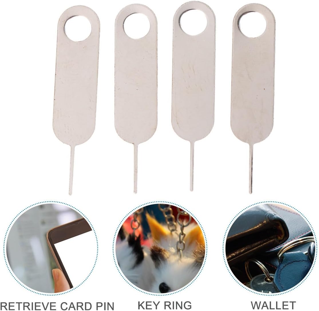 100pcs Set, Veemoon Universal Sim Tray Eject Pin Removal Tool Hard Steel Mobile Phone Sim Card Needle for Cell Phone