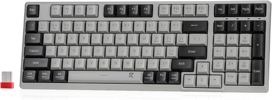 Redragon BK7114 98 2.4G Low-Profile Wireless Computer Keyboard, Keys Slim Office PC Scissors Mechanism Keyboard w/ BT