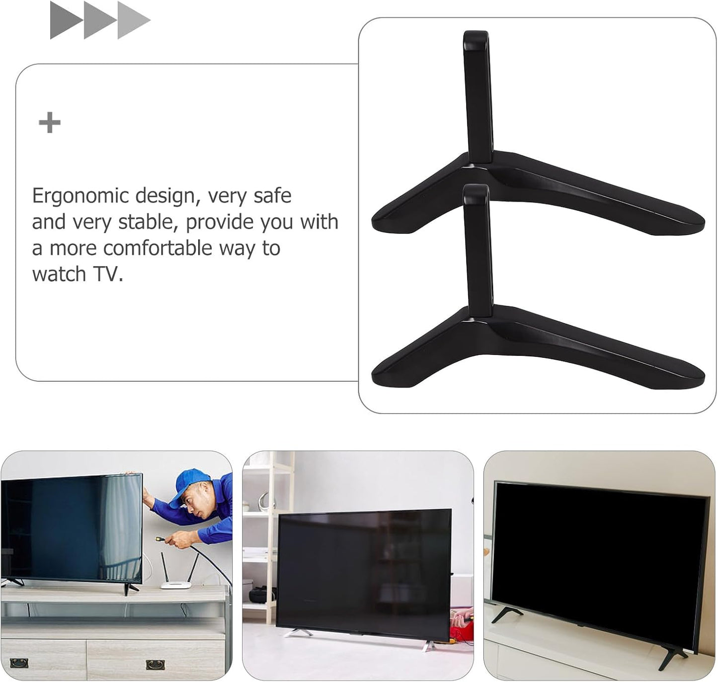 UTHCLO Universal TV Stand Base with Screws Tabletop TV Support Stand Compatible with Flat Screen Televisions for Home