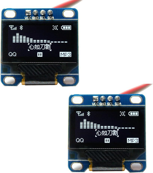 DIYmall 0.96" I2C 128x64 SSD1306 (Pack 2pcs) OLED Module IIC Serial LCD LED White Light Driver Display for Arduino