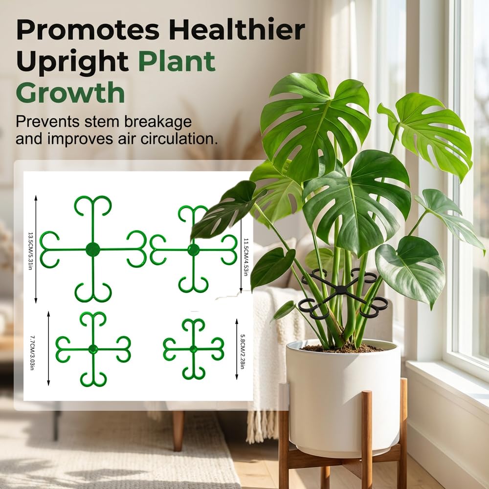 Monstera Plant Support, 2026 New Plant Stem Support for Climbing Plants, Plant Supports for Indoor Plants, Durable Garden Accessory for Home Growers (Red, 5.31in + 4.53in + 3.03in + 2.28in)