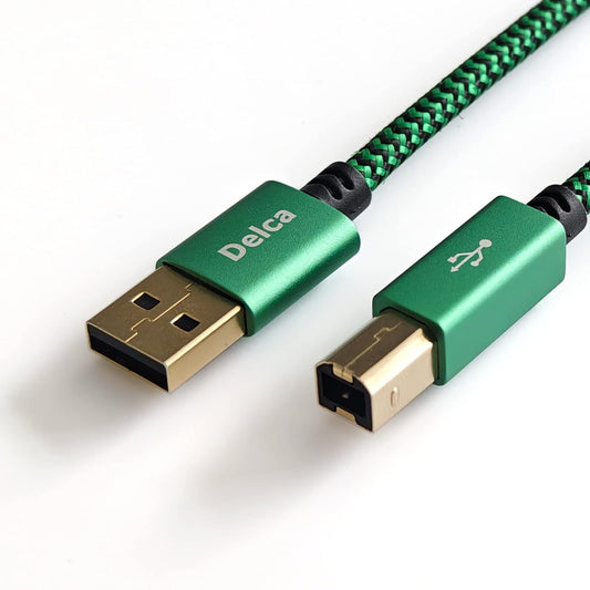 Delca 6 Feet/1.8 2.0 Printer Cable Meters I Nylon Braided USB Cable Type A Male to Type B Male Scanner Printer Cord I