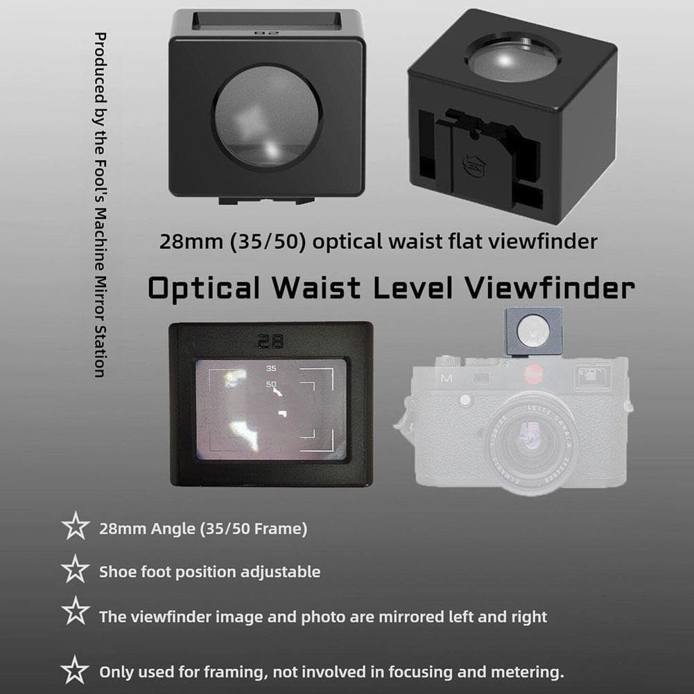 Generic 28mm 35/50 40 (35/50 Optical Waist Level Viewfinder for Camera Hot Shoe Adjustable Shoe Foot Position, or Frame