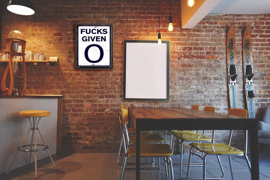 Carastora 0 Fucks Given Vintage Metal Tin Sign – Funny Speed Limit Sign for Man Cave, Garage, Bar, Bedroom, or Home Decor – 12" x 8" Retro Wall Art