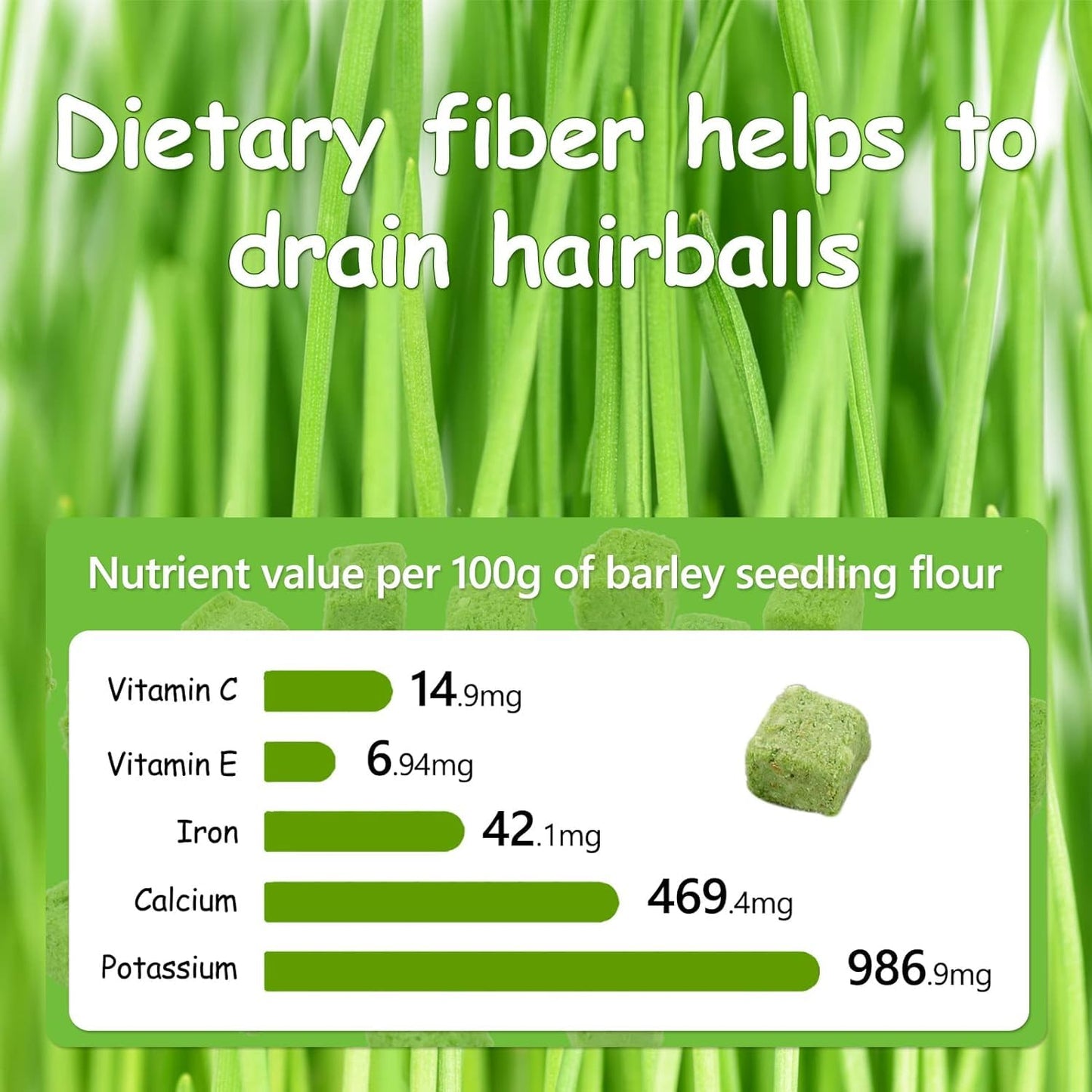 HavenJanny 60g Cat Grass Treats for Cats, Freezed Drying Cat Grass Teething Stick Snacks for Kitty, Edible Cats Chew Toys for Teeth Cleaning and Hairball Removal