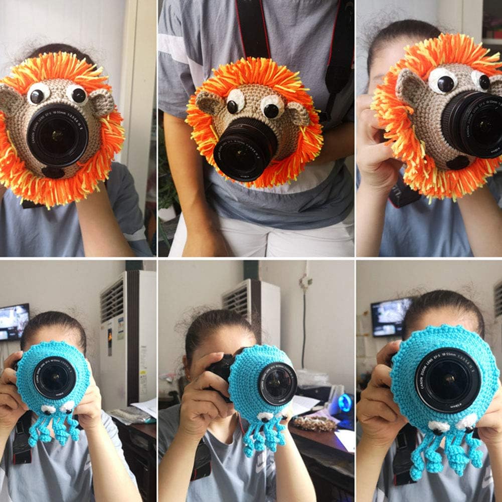Vornetil Shutter Hugger, Camera Buddies Shutter Hugger Photography Props, Handmade Pet Knitted Lens Accessories Pet