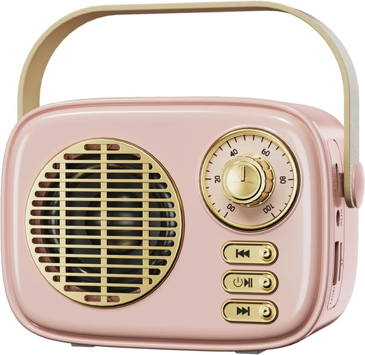 Dosmix Retro Bluetooth Speaker, Vintage Decor, Gifts for Women Men Teen Girls,Portable Wireless Bluetooth Speaker, Cute