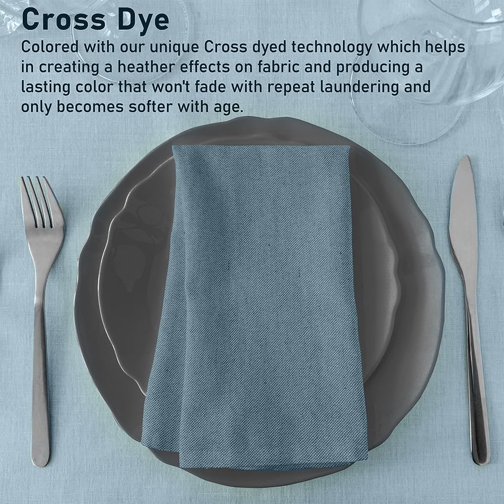 Ruvanti Cloth Napkins Set of 12, 18x18 Reusable Napkins Cloth Washable, Soft & Durable Table Napkin, Poly Cotton Fabric Dinner Napkins for Parties, Christmas, Thanksgiving, Weddings - Teal