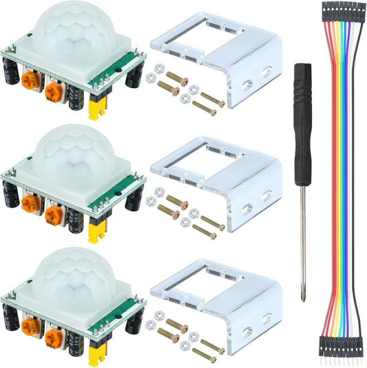 MTDELE 3 HC-SR501 Pcs PIR Motion Sensor Miniature Human Infrared Sensing Module Compatible with for Raspberry Pi