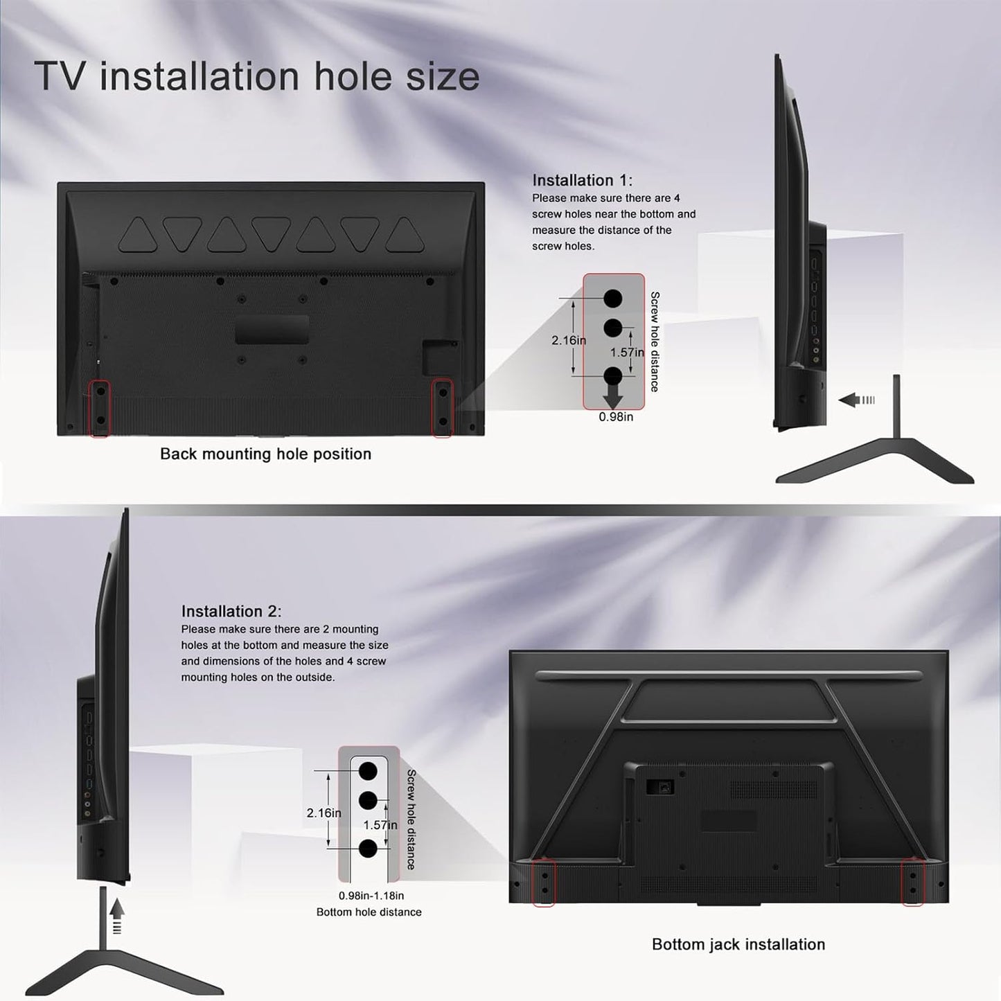 Generic 3265 Inch TV Base Feet Universal Stand Legs, Adjustable Support Brackets, Heightening Mount | Stable Upgraded