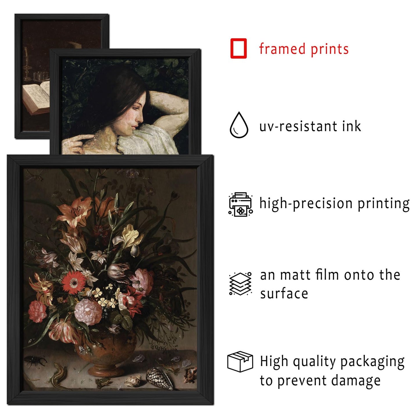 ANERZA 16 PCS Framed Dark Academia Room Decor, Gothic Home Decor, Moody Wall Art Prints for Bedroom, Gallery Wall Frame Set, Witchy Posters for Living Room Aesthetic, Halloween Dorm Collage Kit