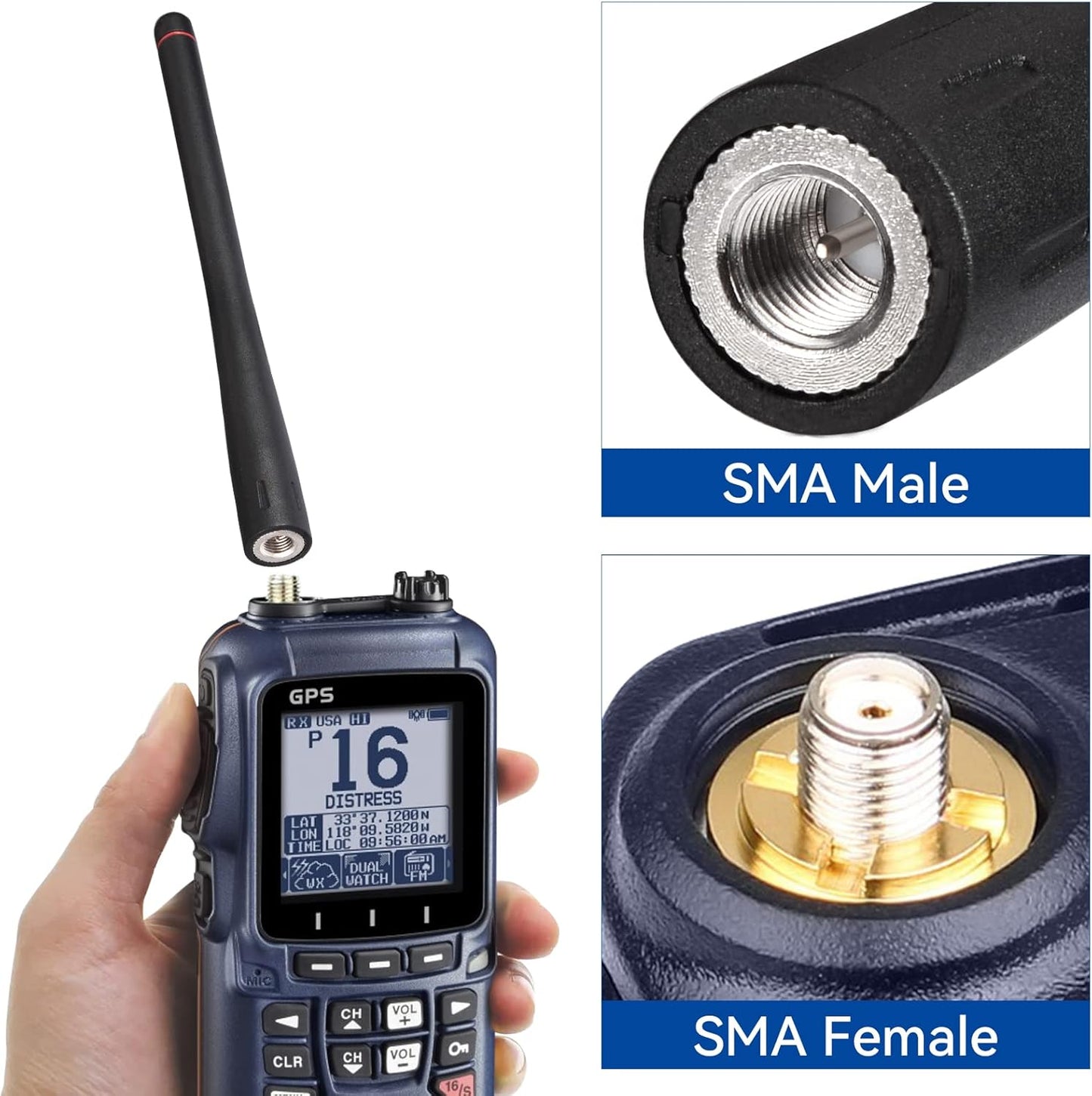 BINGFU 136-174MHz HX210 HX870 HX890 HX300 HX380 HX40 HX280 HX290 HX370 Handheld Marine VHF Radio Antenna VHF Rubber