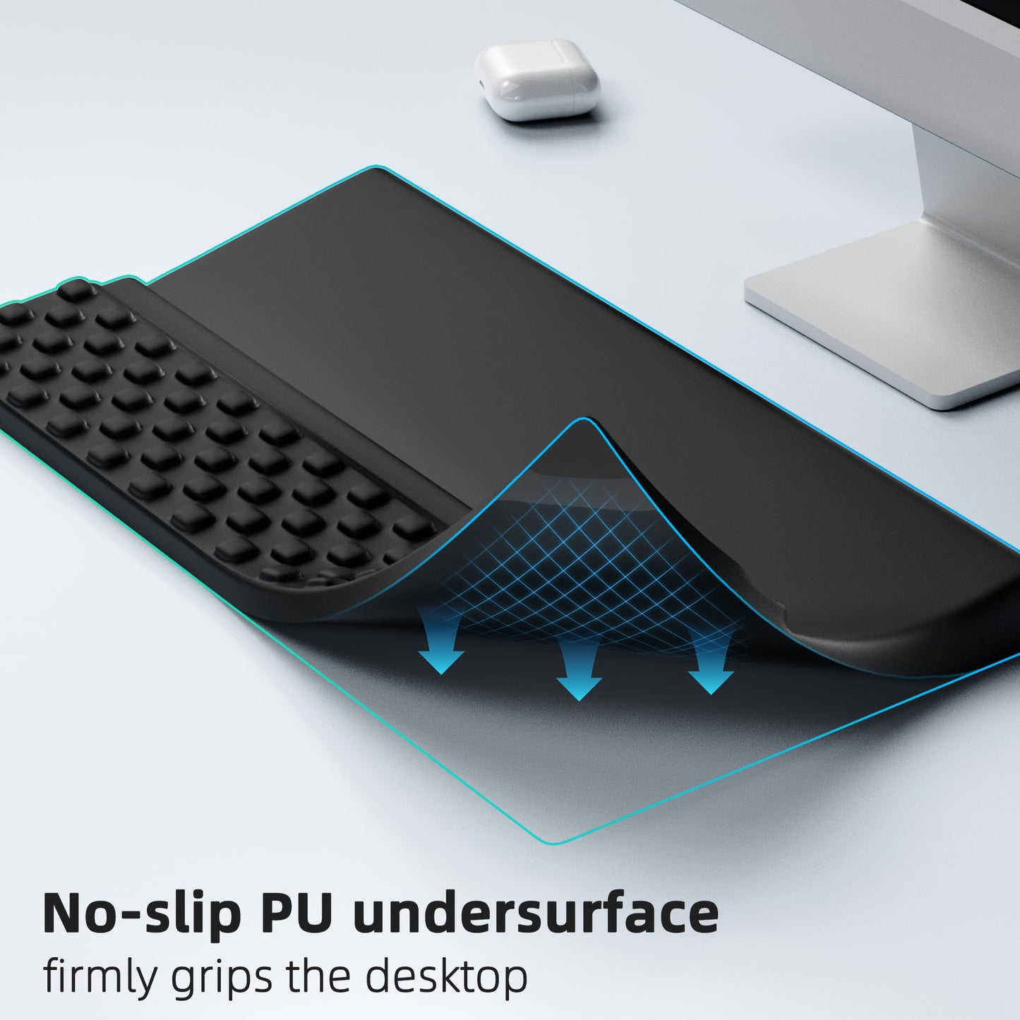Ospelelf Keyboard Stand with Wrist Rest, Comfy Ergonomic Keyboard Riser Holder for Office Home