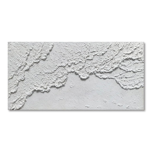 White Textured Wall Art Handmade Contemporary Modern Oil Painting On Canvas Ocean Wave Beach Abstract Painting for living Room Bedroom Decor