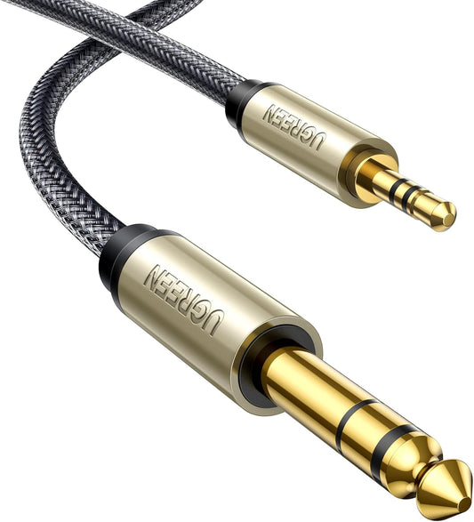 1/8 1/4 3.5mm 6.35mm 10FT UGREEN to Stereo Cable TRS to Audio Cable Guitar to Aux Male Cord with Zinc Alloy Housing